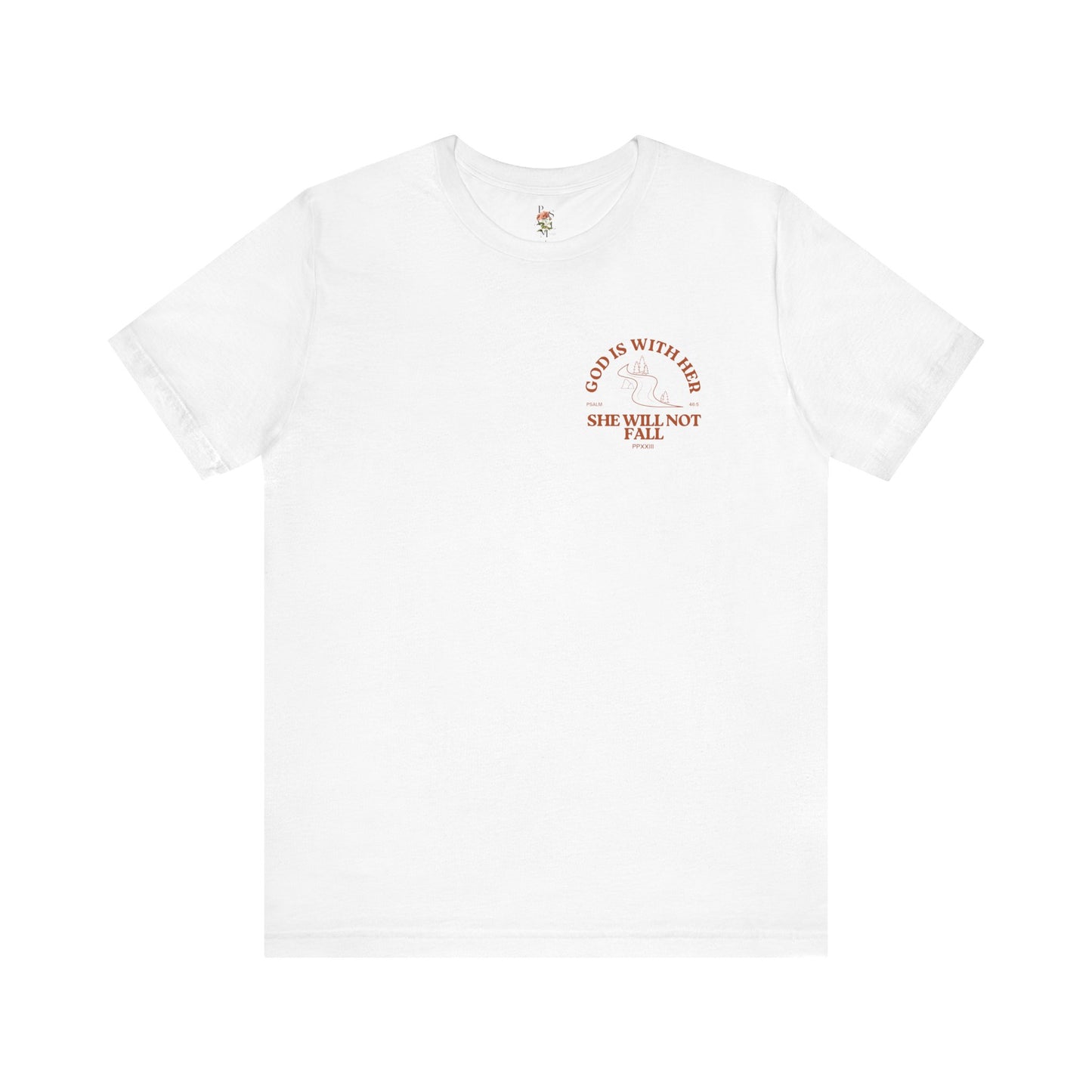 God is With Her Adult Jersey Short Sleeve Tee