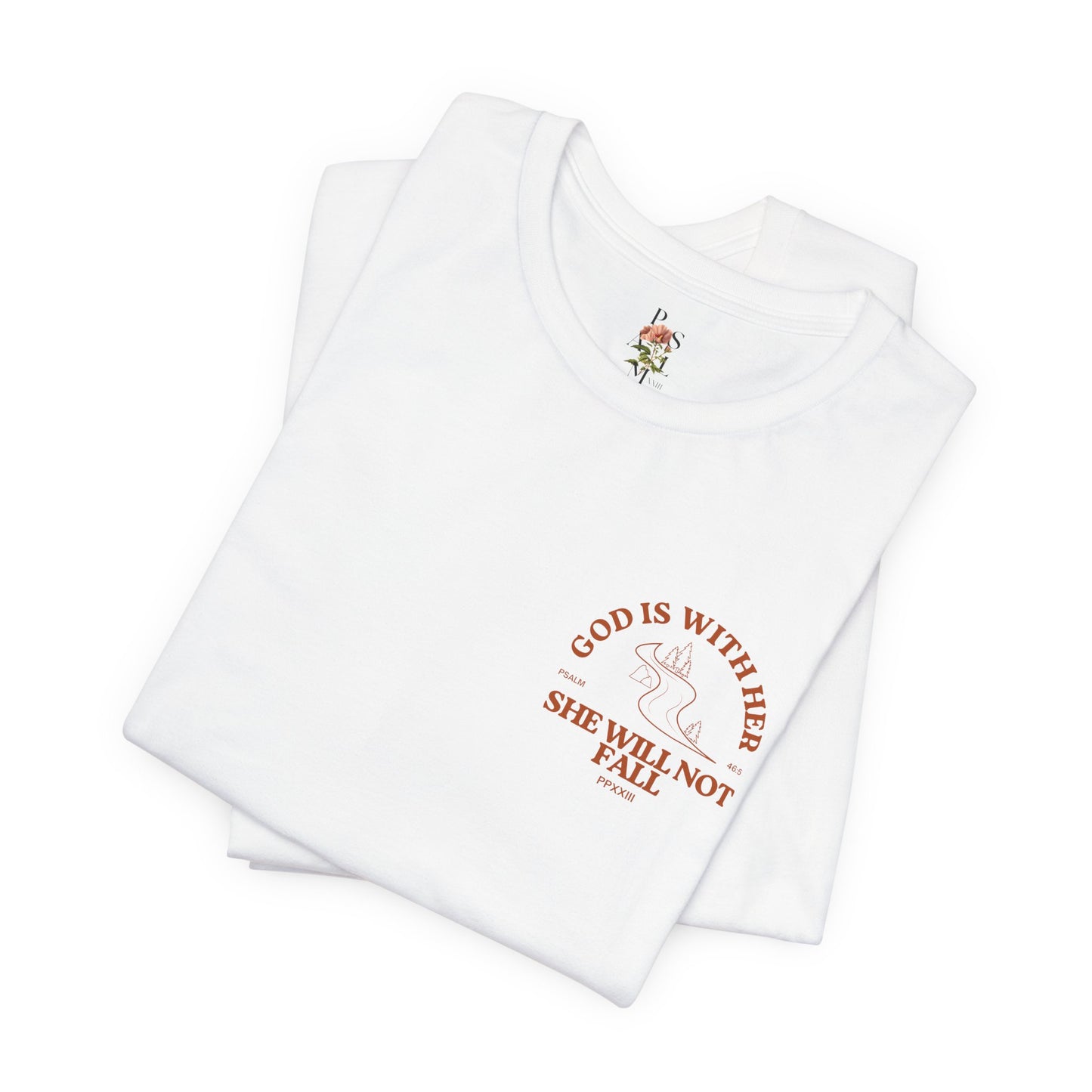 God is With Her Adult Jersey Short Sleeve Tee