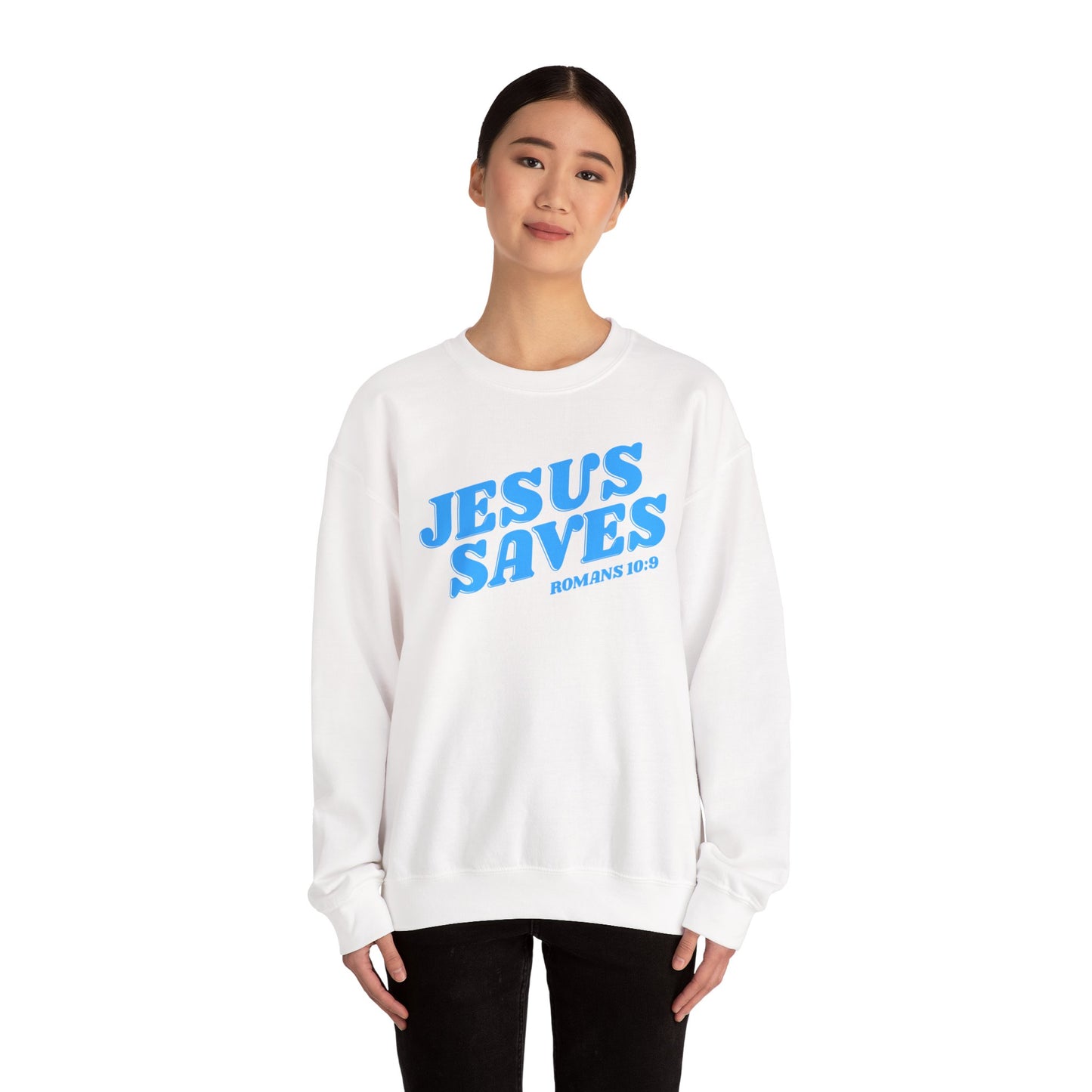 Jesus Saves Adult Heavy Blend™ Crewneck Sweatshirt