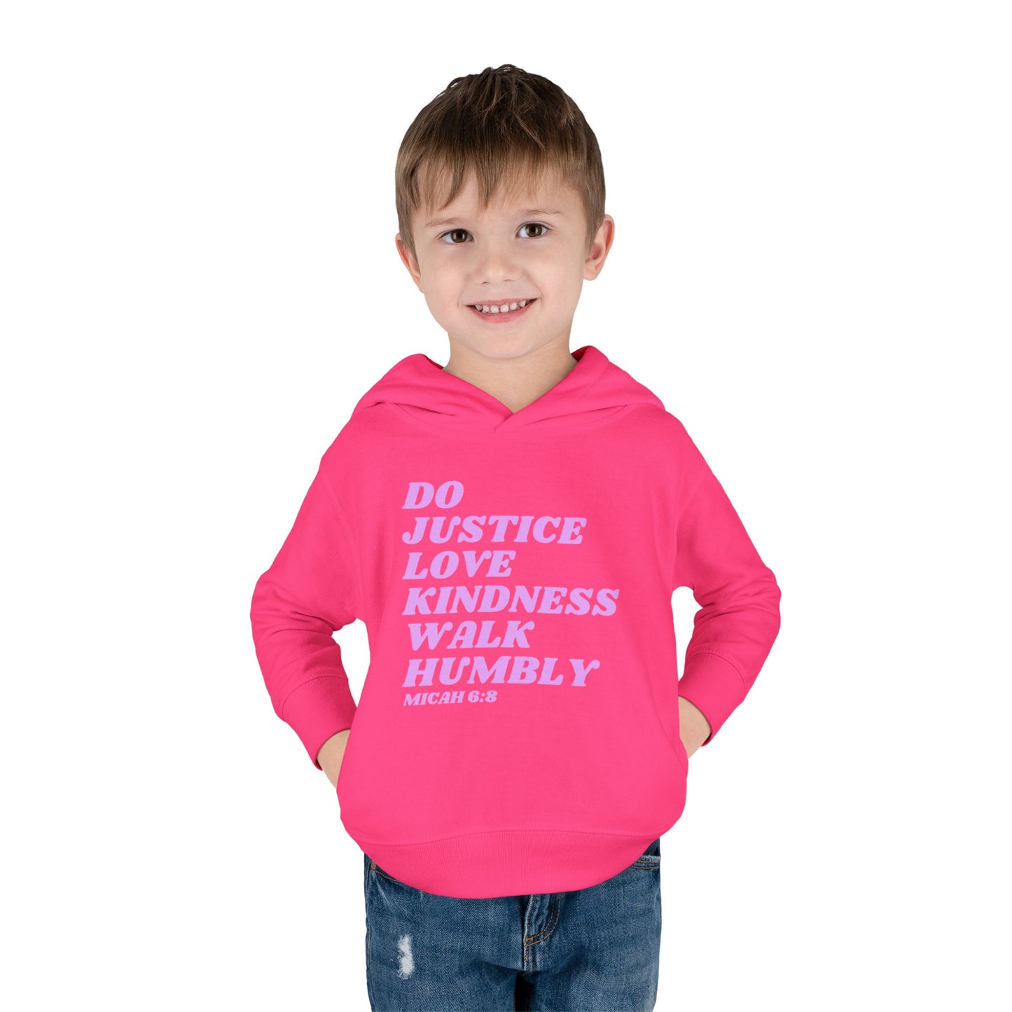 Micah 6:8 Toddler Pullover Fleece Hoodie