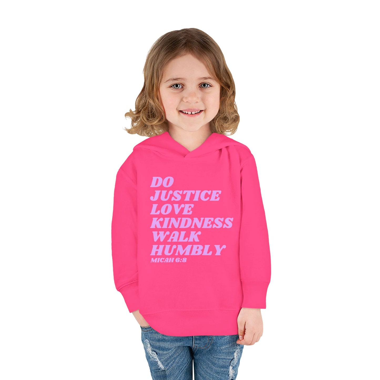 Micah 6:8 Toddler Pullover Fleece Hoodie