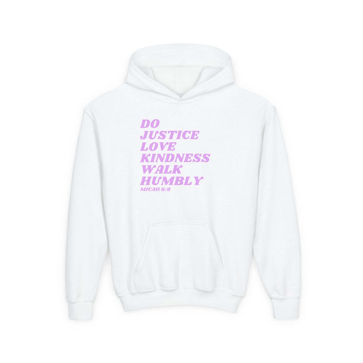Micah 6:8 Youth Heavy Blend Hooded Sweatshirt