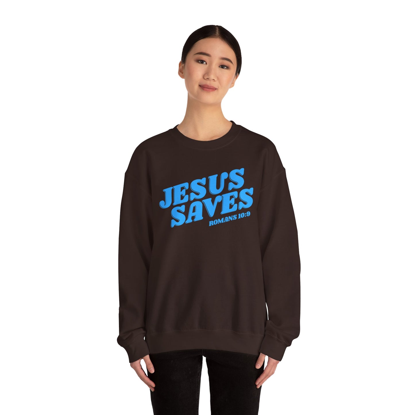 Jesus Saves Adult Heavy Blend™ Crewneck Sweatshirt