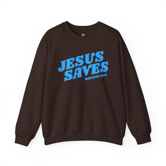 Jesus Saves Adult Heavy Blend™ Crewneck Sweatshirt